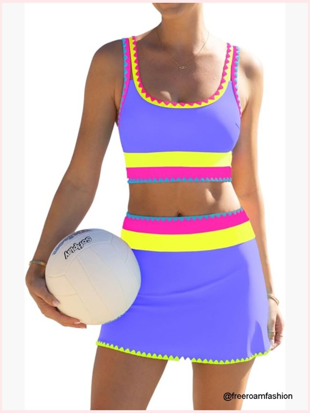 High Waisted Bikini Set with Tummy Control 3 Piece Swimwear Skirt